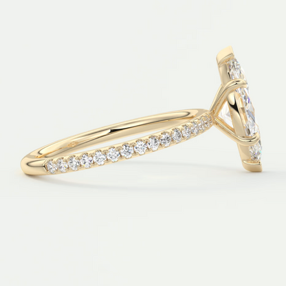 Custom made isolde marquise pavé solitaire engagement ring | diamond lab australia