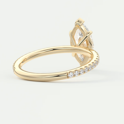 Custom made isolde marquise pavé solitaire engagement ring | diamond lab australia