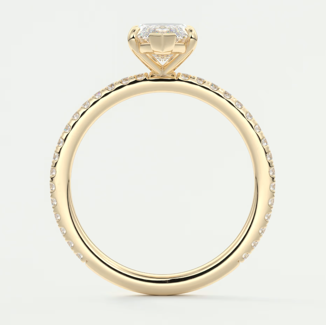 Custom made isolde marquise pavé solitaire engagement ring | diamond lab australia