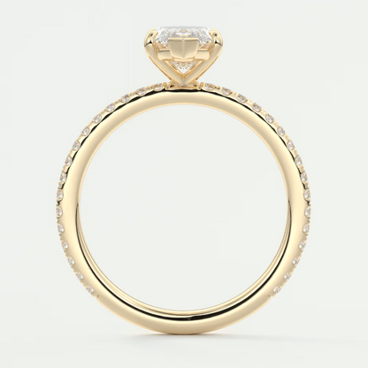Custom made isolde marquise pavé solitaire engagement ring | diamond lab australia