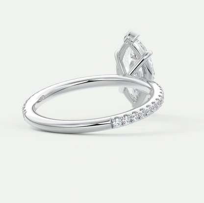 Custom made isolde marquise pavé solitaire engagement ring | diamond lab australia