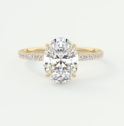 Custom made isolde oval pavé solitaire ring | lab-grown or moissanite | diamondlab