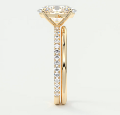 Custom made isolde oval pavé solitaire ring | lab-grown or moissanite | diamondlab
