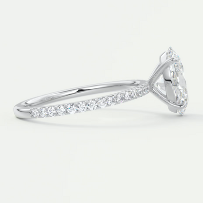 Custom made isolde oval pavé solitaire ring | lab-grown or moissanite | diamondlab