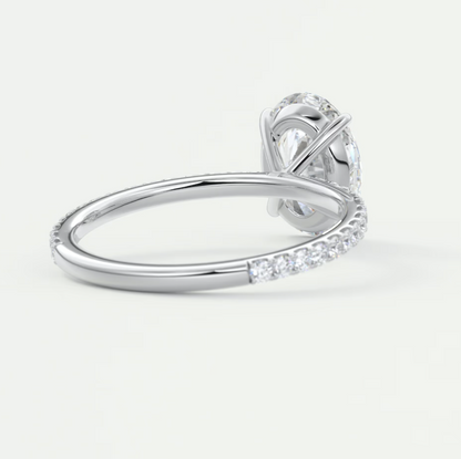 Custom made isolde oval pavé solitaire ring | lab-grown or moissanite | diamondlab