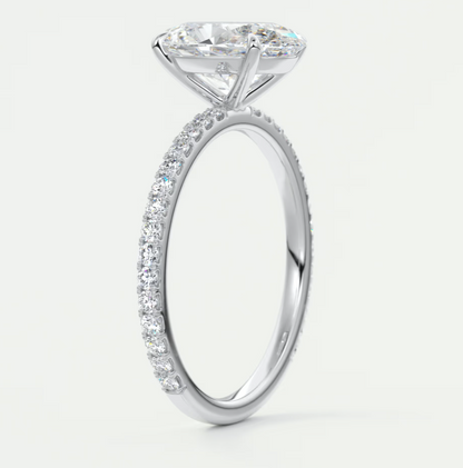 Custom made isolde oval pavé solitaire ring | lab-grown or moissanite | diamondlab