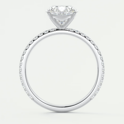 Custom made isolde oval pavé solitaire ring | lab-grown or moissanite | diamondlab
