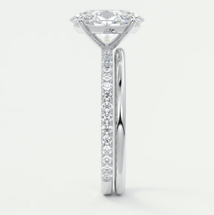 Custom made isolde oval pavé solitaire ring | lab-grown or moissanite | diamondlab