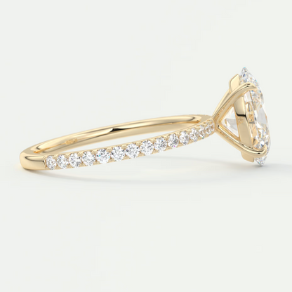 Custom made isolde oval pavé solitaire ring | lab-grown or moissanite | diamondlab
