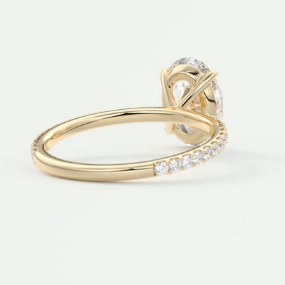 Custom made isolde oval pavé solitaire ring | lab-grown or moissanite | diamondlab