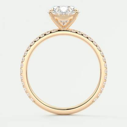 Custom made isolde oval pavé solitaire ring | lab-grown or moissanite | diamondlab