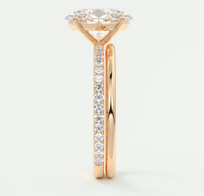 Custom made isolde oval pavé solitaire ring | lab-grown or moissanite | diamondlab