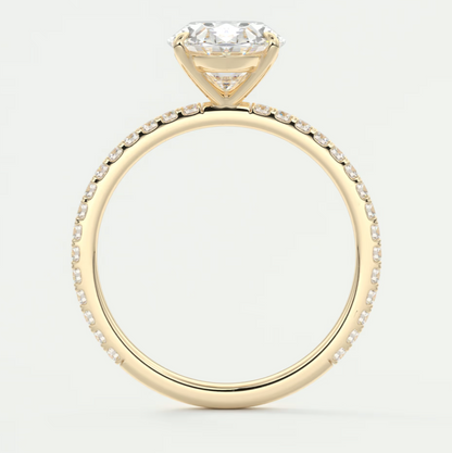 Custom made isolde oval pavé solitaire ring | lab-grown or moissanite | diamondlab