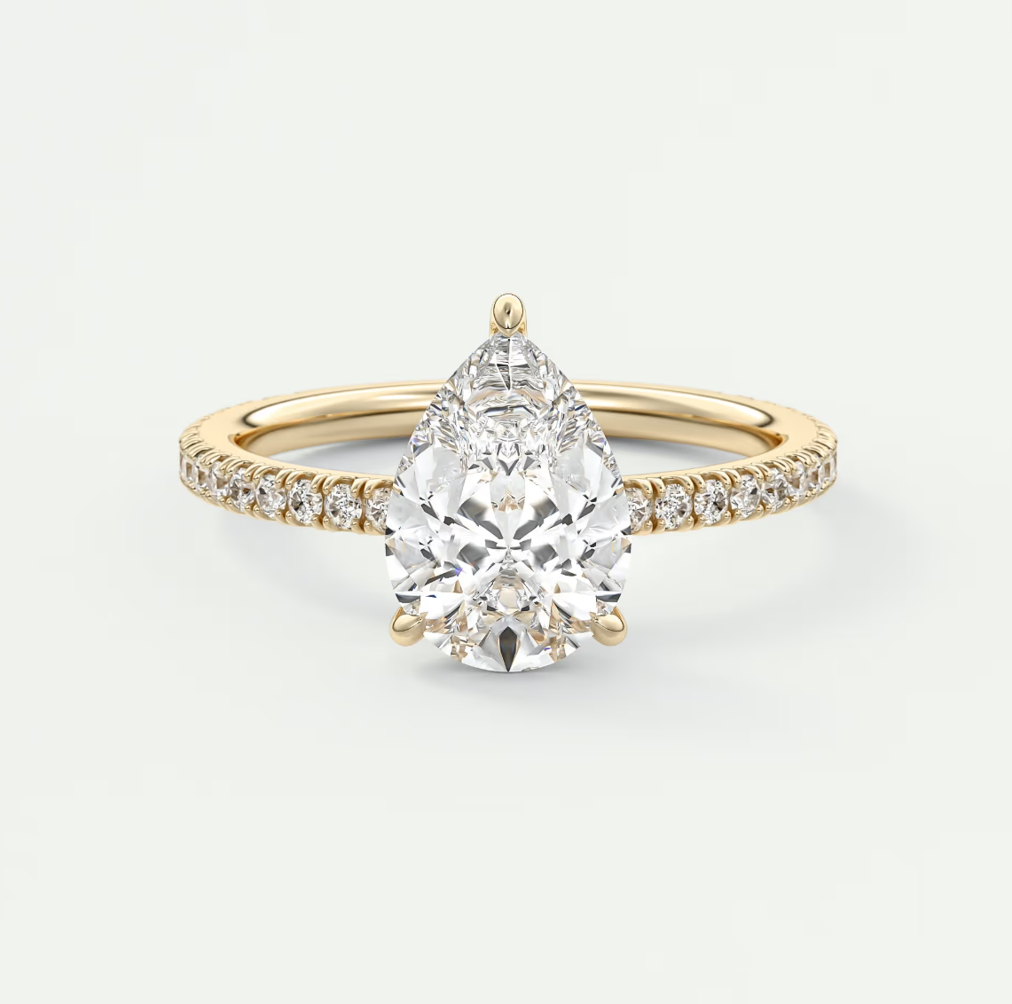 Custom made isolde princess pavé solitaire ring | lab-grown diamond or moissanite