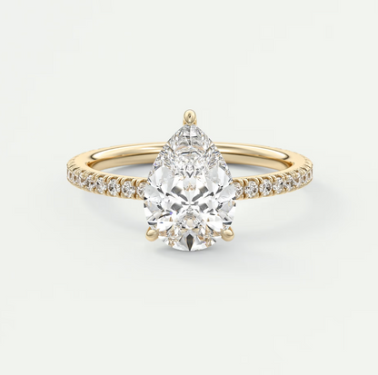 Custom made isolde princess pavé solitaire ring | lab-grown diamond or moissanite