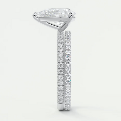 Custom made isolde princess pavé solitaire ring | lab-grown diamond or moissanite