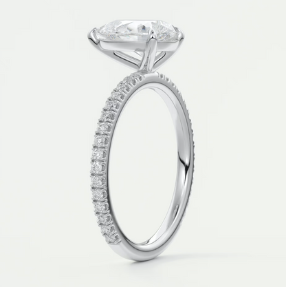 Custom made isolde princess pavé solitaire ring | lab-grown diamond or moissanite