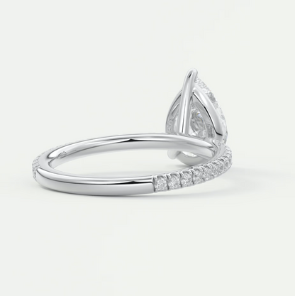 Custom made isolde princess pavé solitaire ring | lab-grown diamond or moissanite