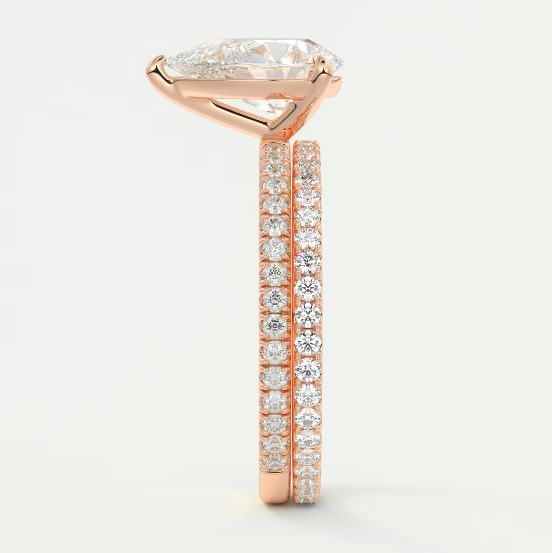 Custom made isolde princess pavé solitaire ring | lab-grown diamond or moissanite
