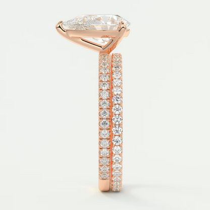 Custom made isolde princess pavé solitaire ring | lab-grown diamond or moissanite