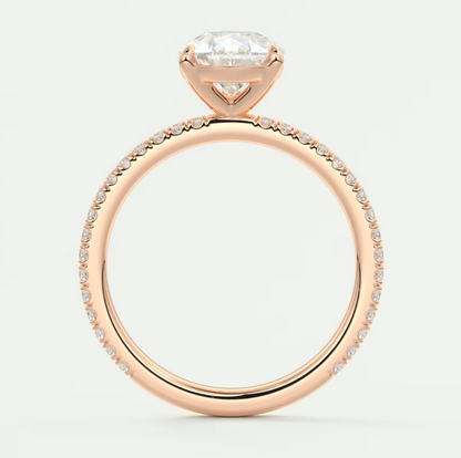 Custom made isolde princess pavé solitaire ring | lab-grown diamond or moissanite