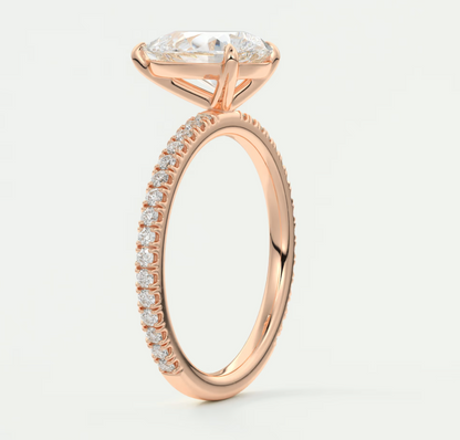 Custom made isolde princess pavé solitaire ring | lab-grown diamond or moissanite
