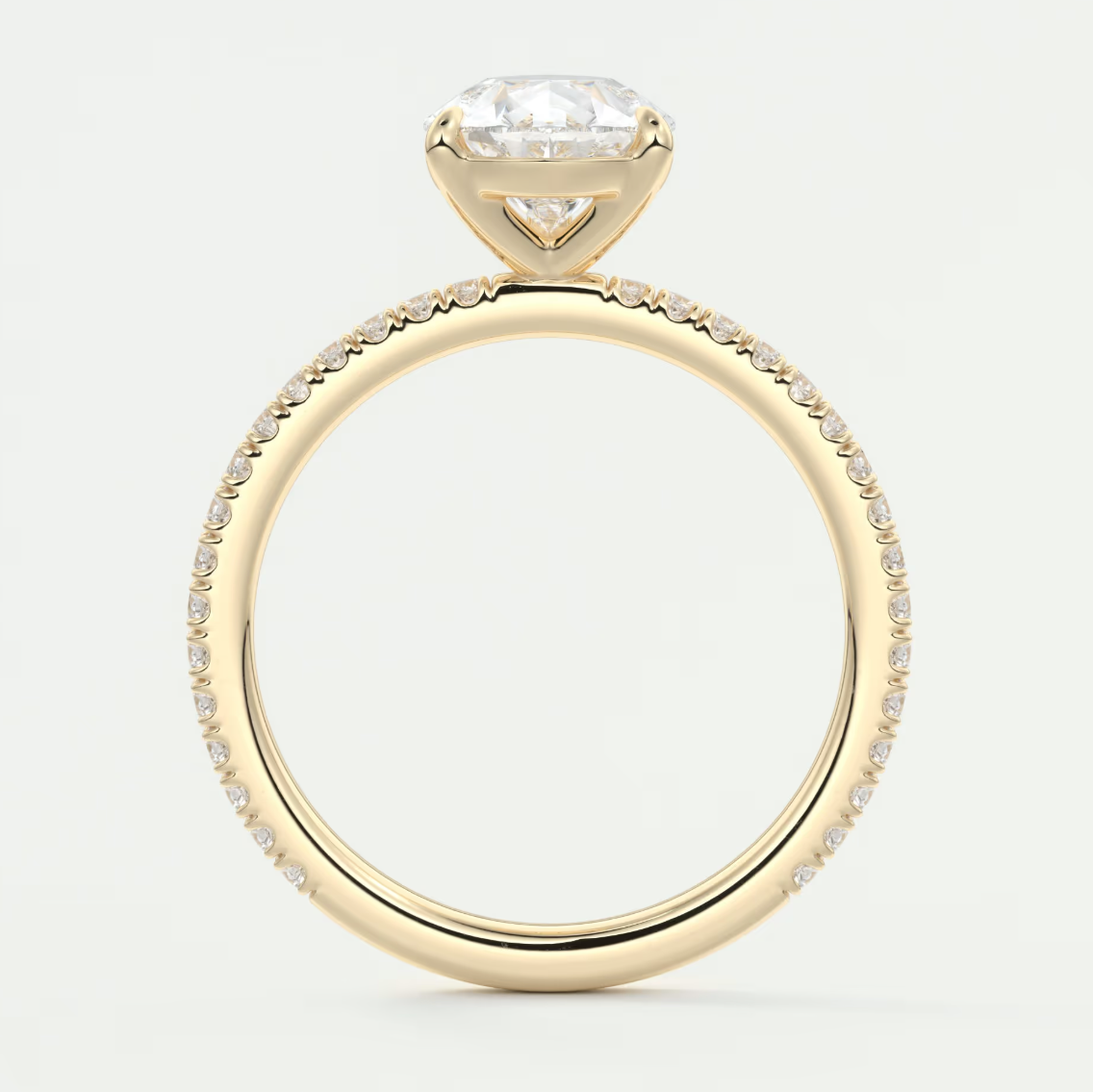 Custom made isolde princess pavé solitaire ring | lab-grown diamond or moissanite