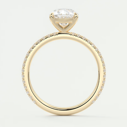 Custom made isolde princess pavé solitaire ring | lab-grown diamond or moissanite