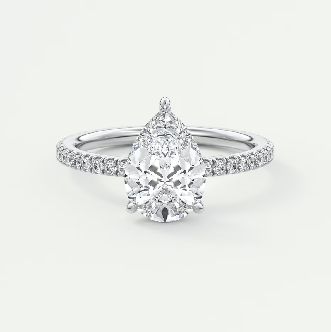 Custom made isolde princess pavé solitaire ring | lab-grown diamond or moissanite