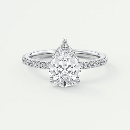 Custom made isolde princess pavé solitaire ring | lab-grown diamond or moissanite