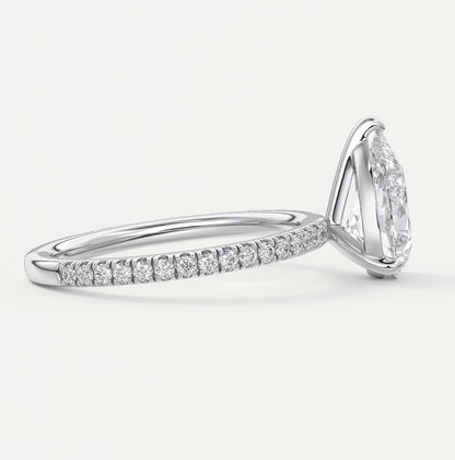Custom made isolde princess pavé solitaire ring | lab-grown diamond or moissanite