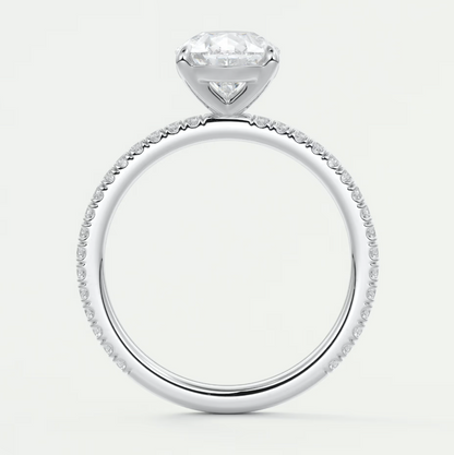 Custom made isolde princess pavé solitaire ring | lab-grown diamond or moissanite