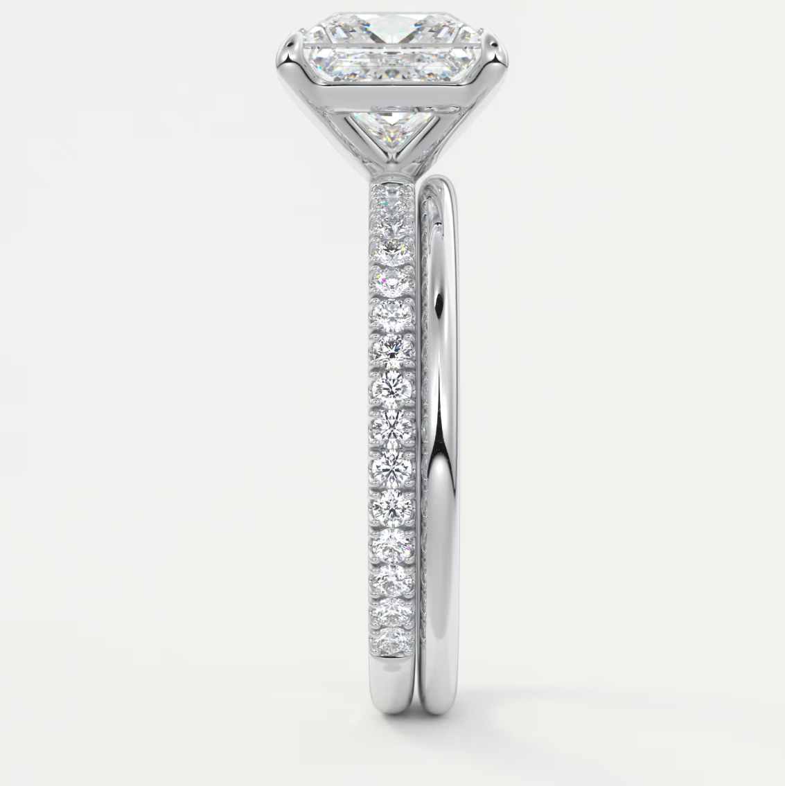 Custom made isolde princess pavé solitaire ring | lab-grown diamond or moissanite