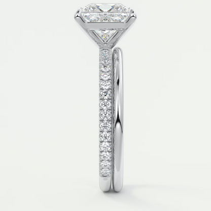 Custom made isolde princess pavé solitaire ring | lab-grown diamond or moissanite