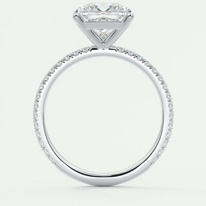 Custom made isolde princess pavé solitaire ring | lab-grown diamond or moissanite