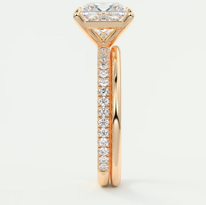 Custom made isolde princess pavé solitaire ring | lab-grown diamond or moissanite