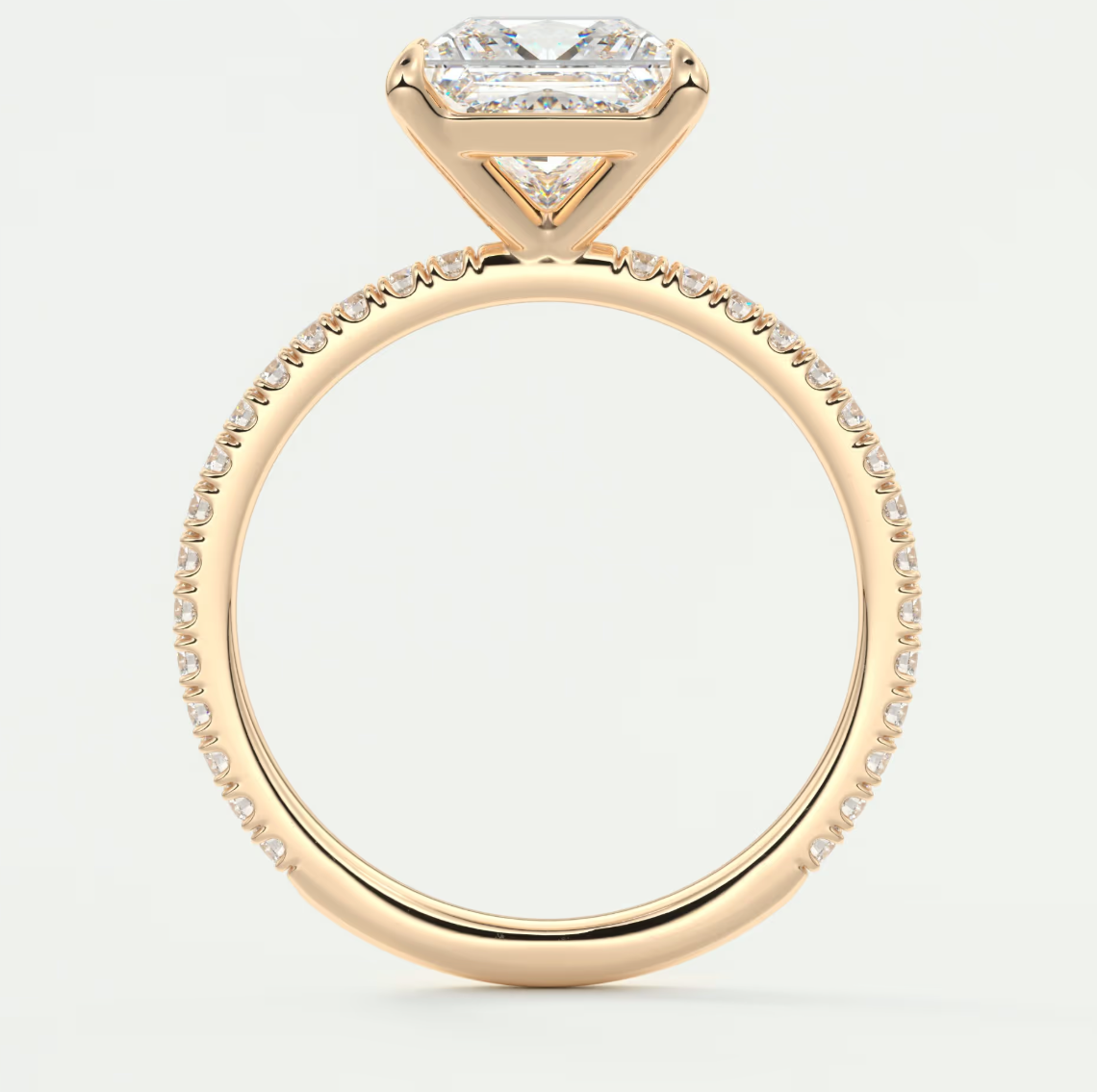 Custom made isolde princess pavé solitaire ring | lab-grown diamond or moissanite