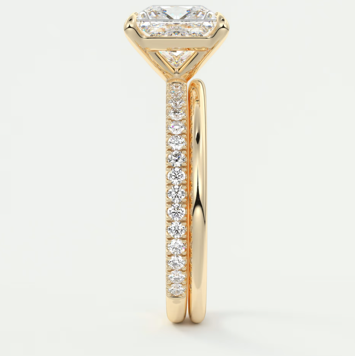 Custom made isolde princess pavé solitaire ring | lab-grown diamond or moissanite