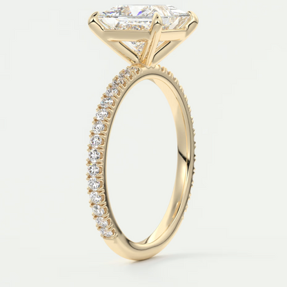 Custom made isolde princess pavé solitaire ring | lab-grown diamond or moissanite