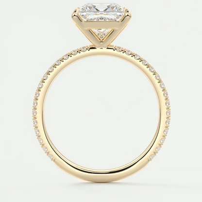 Custom made isolde princess pavé solitaire ring | lab-grown diamond or moissanite