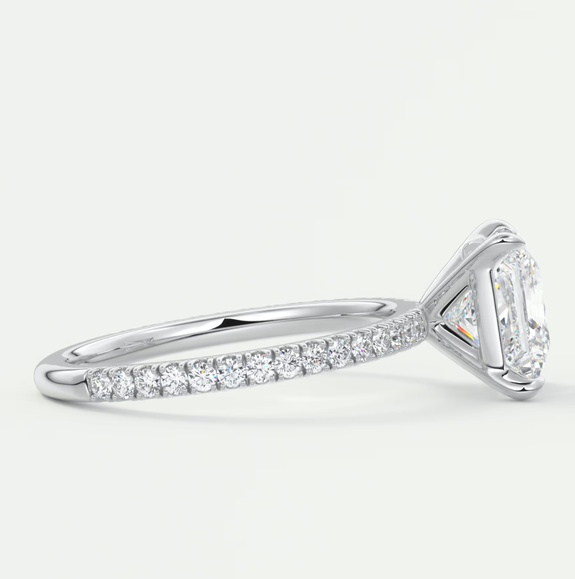 Custom made isolde princess pavé solitaire ring | lab-grown diamond or moissanite