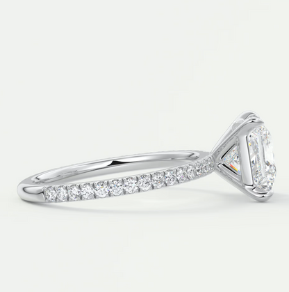 Custom made isolde princess pavé solitaire ring | lab-grown diamond or moissanite