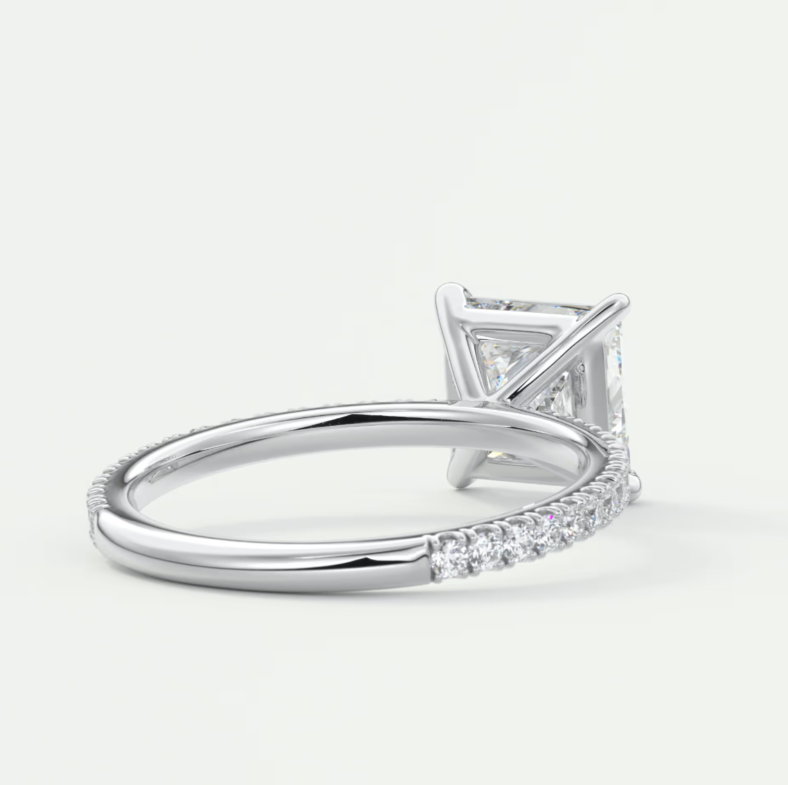 Custom made isolde princess pavé solitaire ring | lab-grown diamond or moissanite