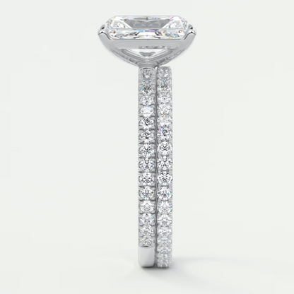 Custom made isolde radiant pavé solitaire ring | lab-grown diamond or moissanite