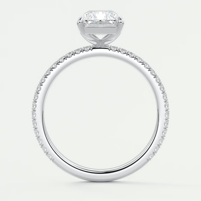 Custom made isolde radiant pavé solitaire ring | lab-grown diamond or moissanite