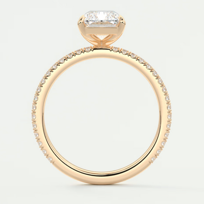 Custom made isolde radiant pavé solitaire ring | lab-grown diamond or moissanite