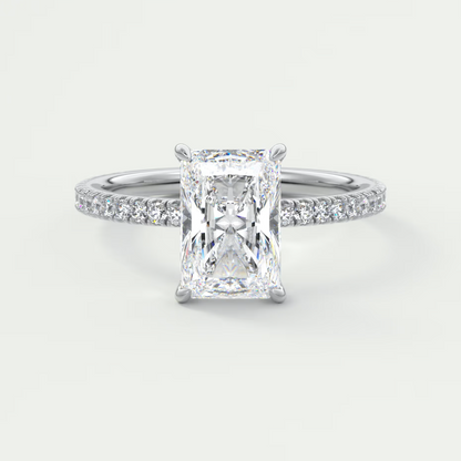 Custom made isolde radiant pavé solitaire ring | lab-grown diamond or moissanite