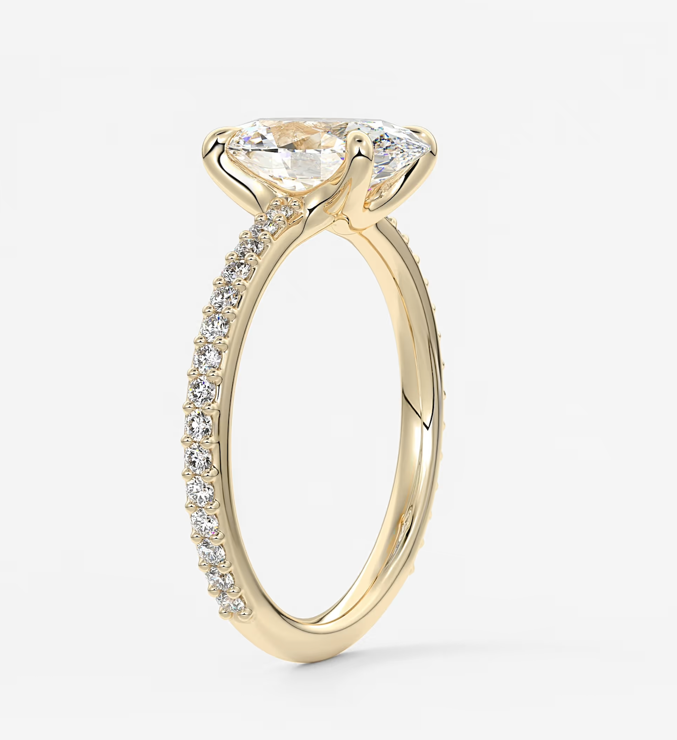 Liora oval pave lab diamond engagement ring – 2.52ct d vvs2