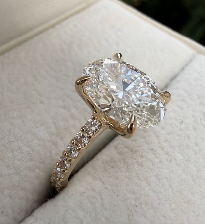 Liora oval pave lab diamond engagement ring – 2.52ct d vvs2