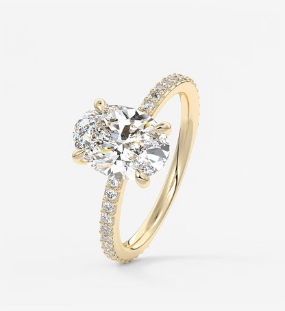 Liora oval pave lab diamond engagement ring – 2.52ct d vvs2